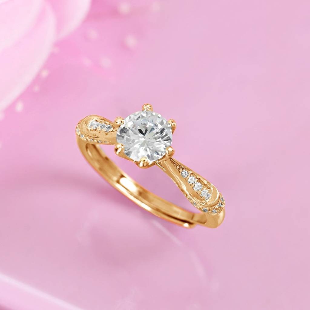 Gilded Allure Adjustable Gold Plated 925 Sterling Silver Ring (Adjustable) : RNG-40152