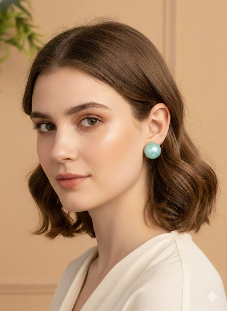 Ocean Dew Pearl Stud Earrings : KER746