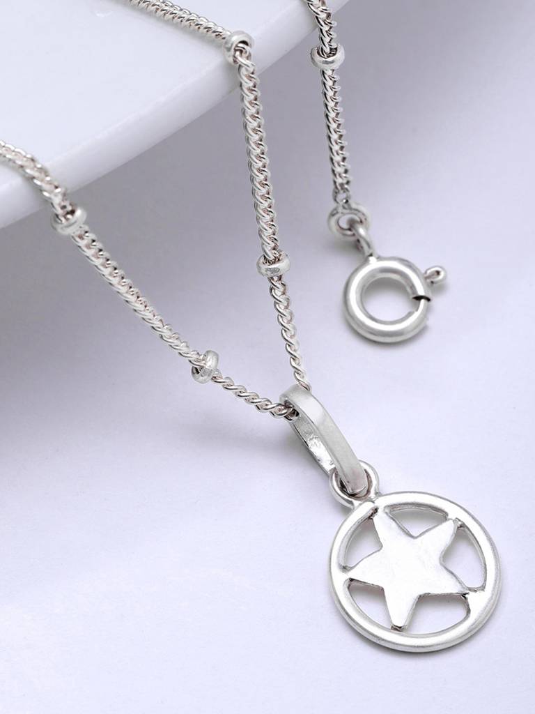 92.5 Silver Star Loop Necklace : U100SG005MY039