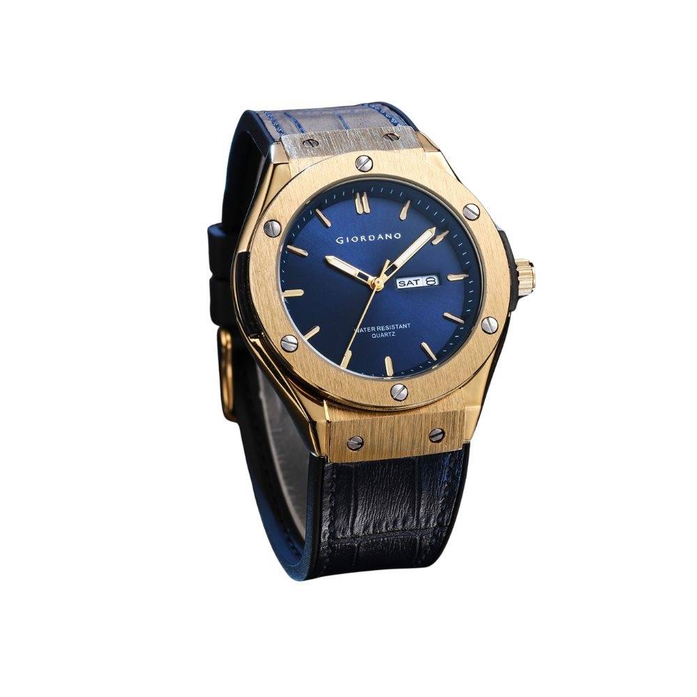 Giordano Casual Analog Watch For Men With Leather Band, Day-Date Function And Quartz Movement : GZ-50142-03