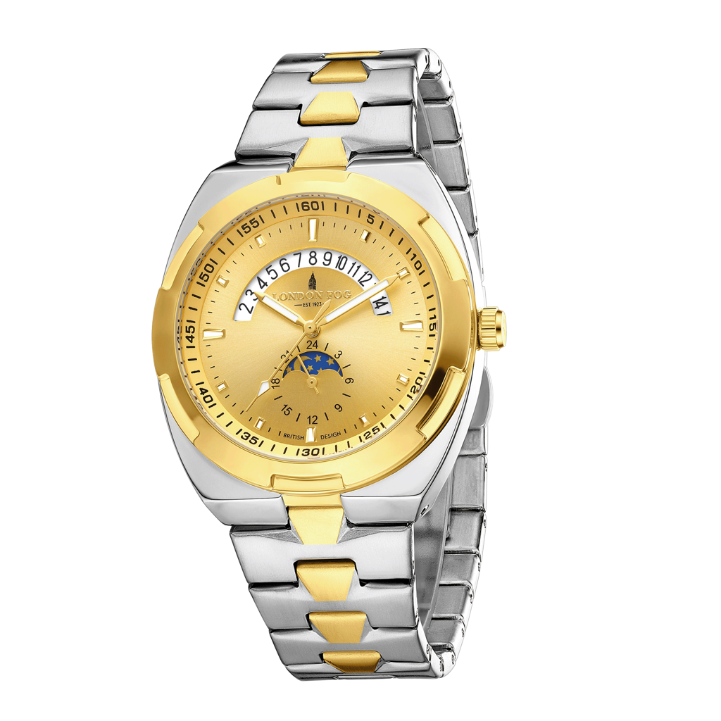 Camden Collection Analog Quartz Watch For Men With Round Dial, Retrograde Date Display, 24-Hour Day-Night Indica : LFM10021-22