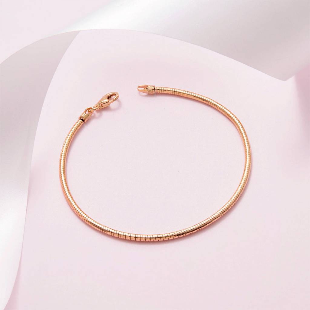 Sleek And Slender Rose Gold Bracelet : BR-80043