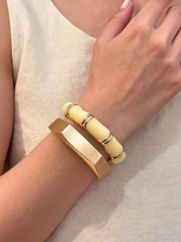Trendy Bangle Bamboo Stack Combo – 18K Gold-Plated : CBR012TBB
