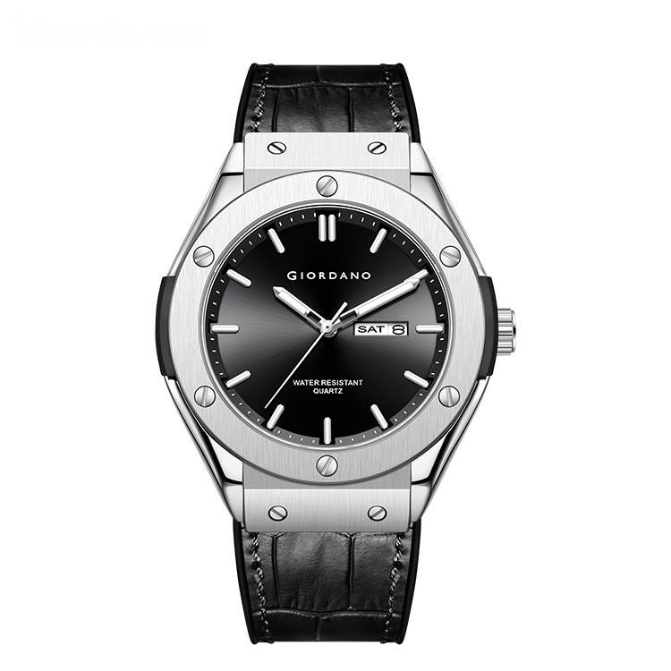 Giordano Casual Analog Watch For Men With Leather Band, Day-Date Function And Quartz Movement : GZ-50142-02