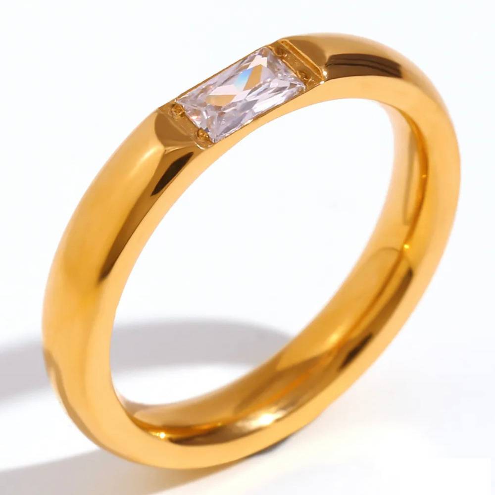 Stainless Steel Zircon Ring, Grace