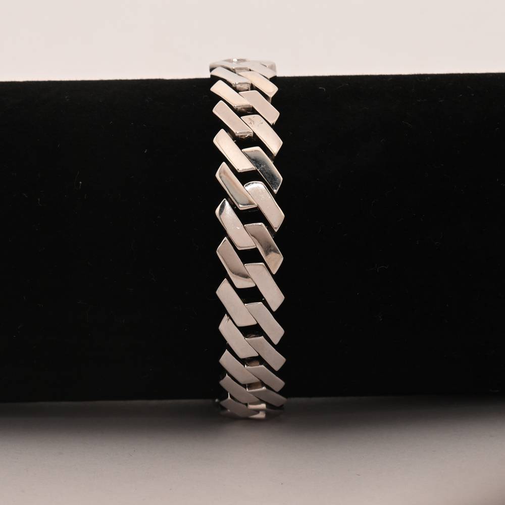 925 Pure Silver Men'S Bold Link Bracelet : BR1078