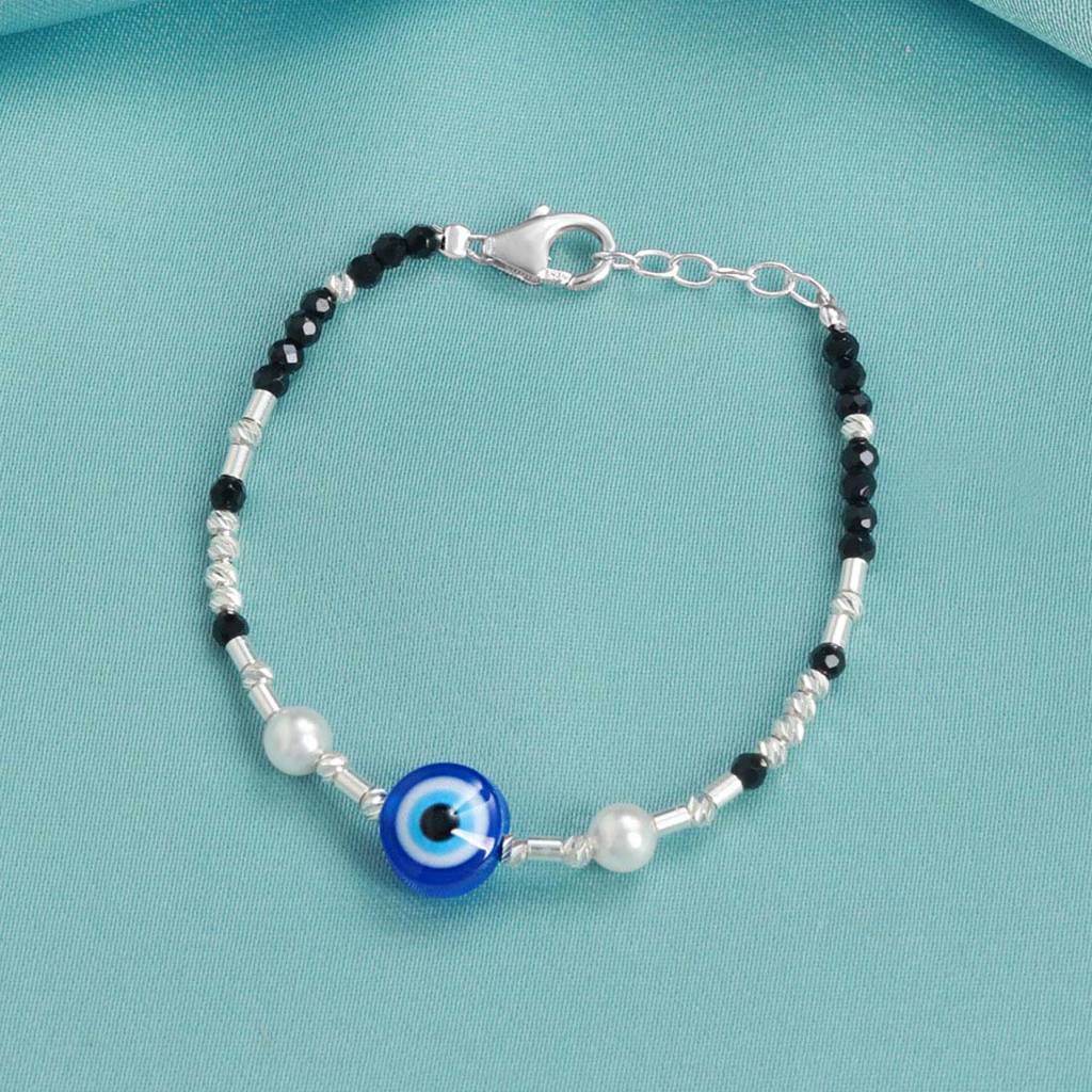 Adorable Evil Eye 925 Sterling Silver Kids Bracelet : K-BR-80019-S