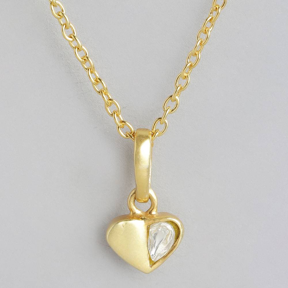 92.5 Silver Kundan Heart Necklace : 92.5 Silver Kundan Heart Necklace : U100SO005MY031