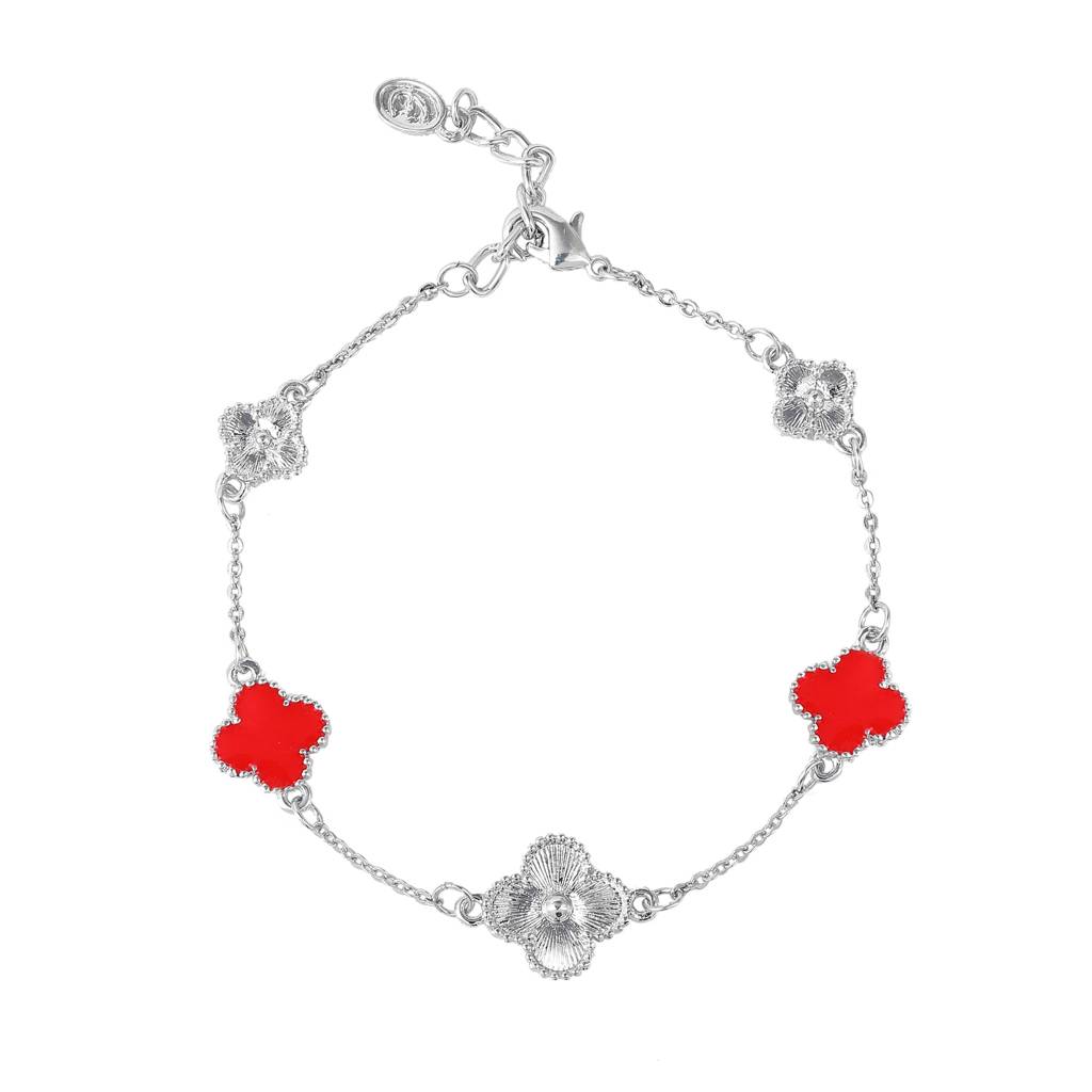 Estele Trendy Clover Leafy Style Adjustable Charm Bracelet For Women : 102184-IRRDBR