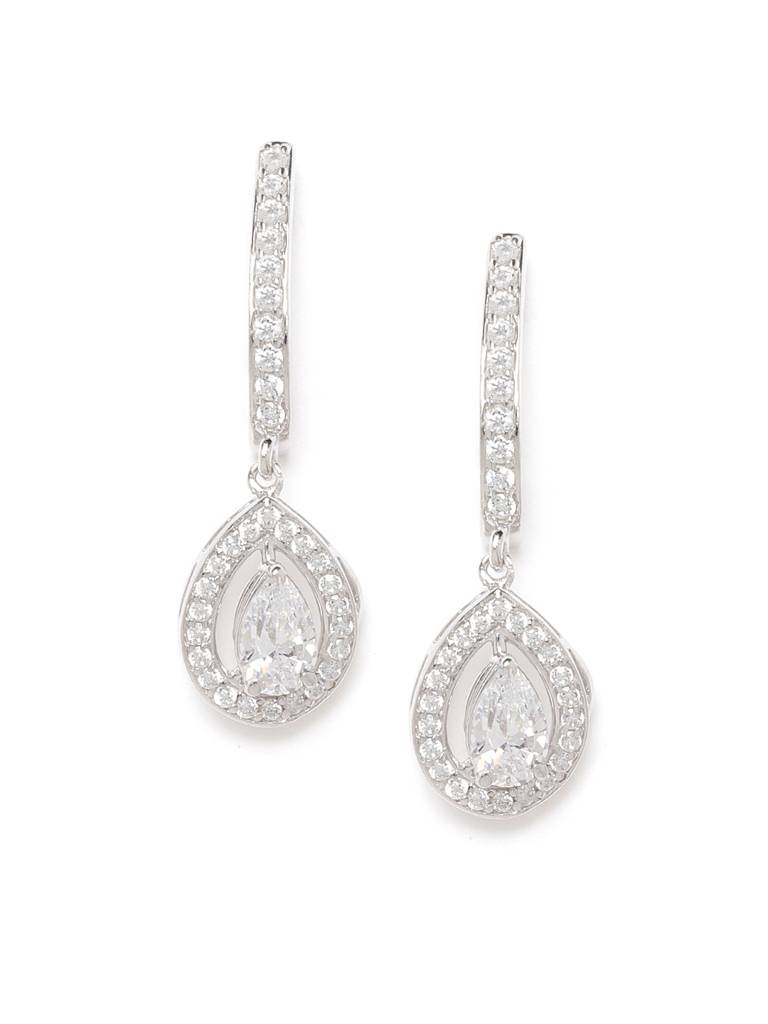 925 Sterling Silver Swiss Zirconia Dangle & Drop 
Adele Earring With Screw Back Gift For Women And Girls : CSWZHDE23