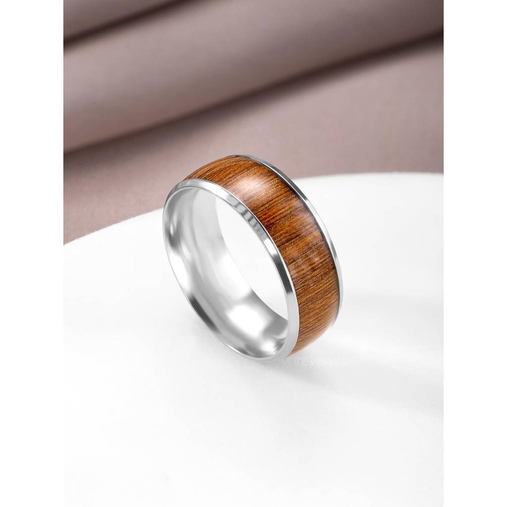 8Mm Santos Rosewood Wood Titanium Band For Men Engagement Ring : PX8R05-9