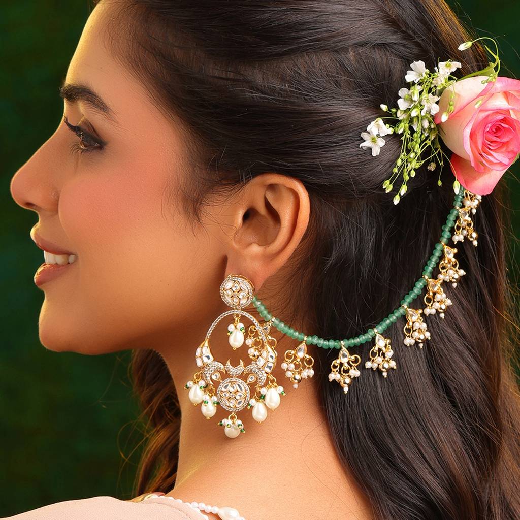 Saanjh Hara Ear Chain : RRJAN26-79