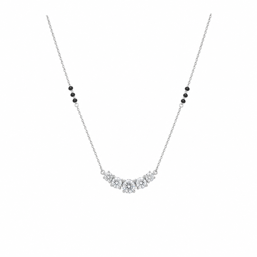 925 Silver Spark Curve Mangalsutra : MH03579