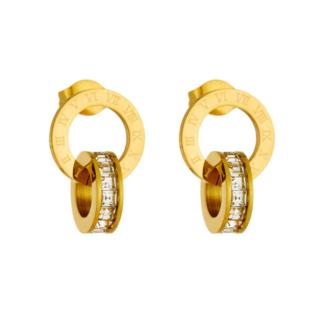 Roman Number Stud Earring : ER_SS_RomanNum_gld