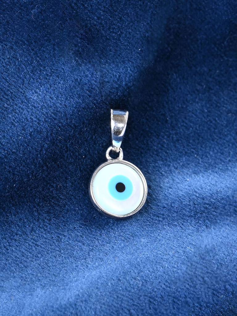 925 Silver Platinum Plated Evil Eye Men Pendant Without Chain Gift For Men & Boys : CSMNP8_NOCHAIN