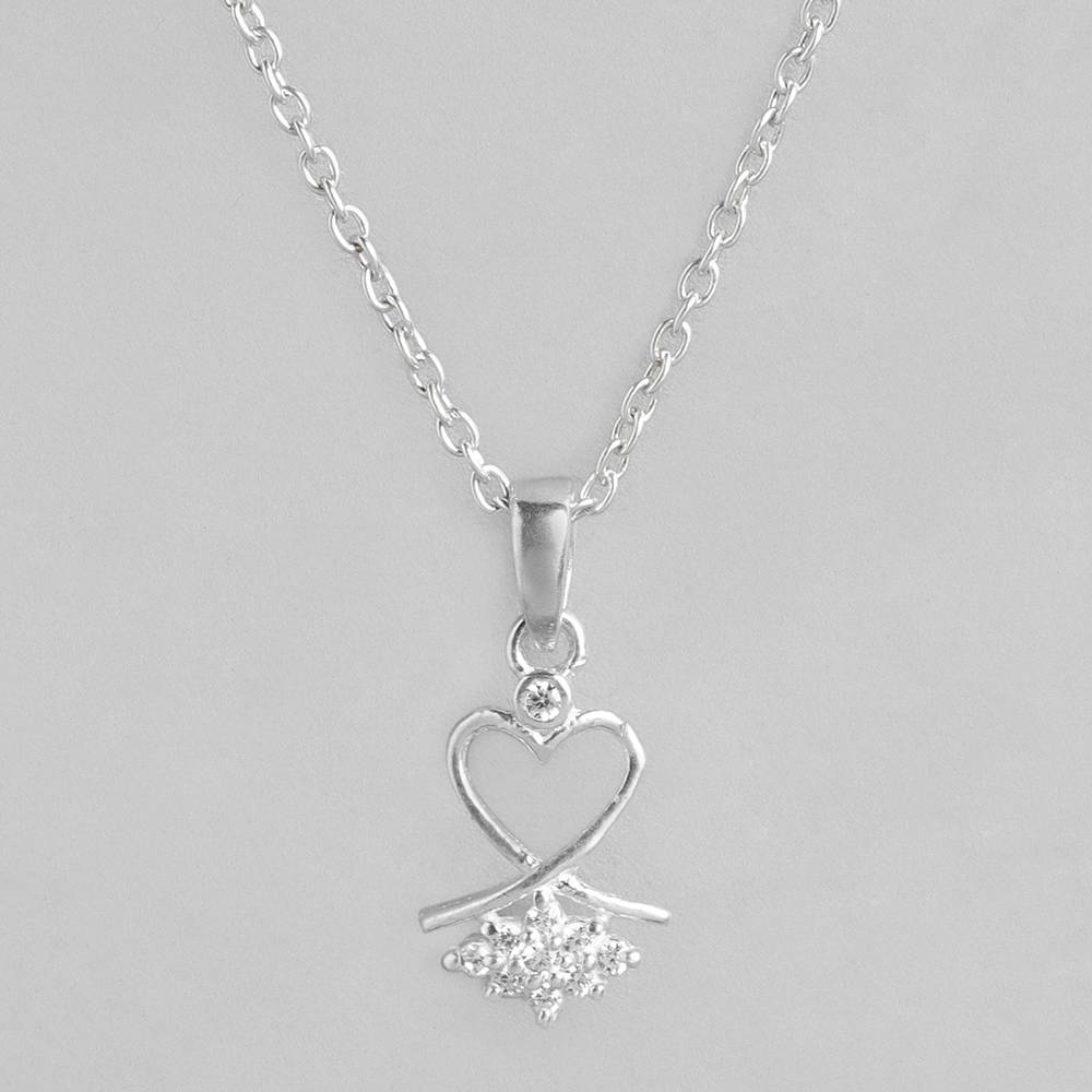 Silver 92.5 Minimal Zircon Studded Pendant And Chain : Z125SG002N047