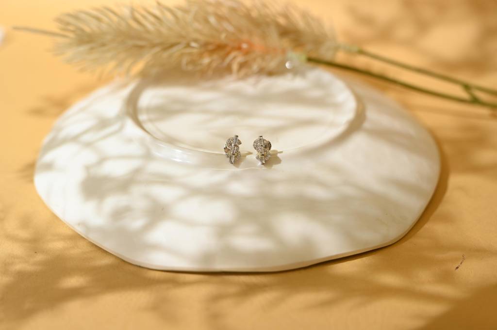 Charm Dollar Stud In Silver Color : FIER520