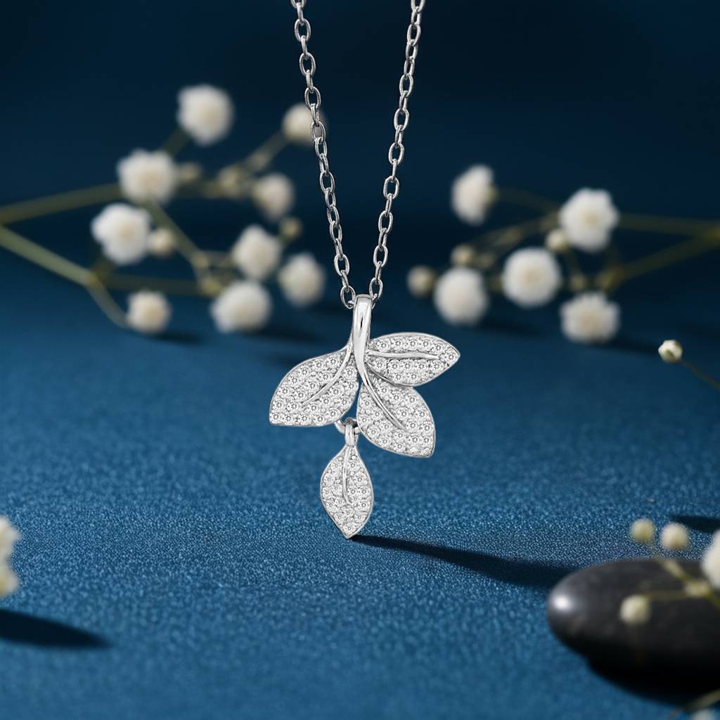 ZALKARI Silver Deer Theme Heart Cz Necklace · Eternz