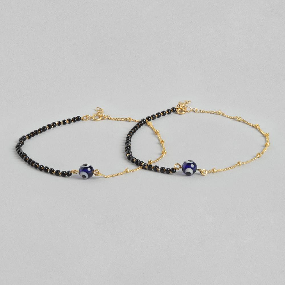 Silver 92.5 Evil Eye Anklets : Silver 92.5 Evil Eye Anklets : U080SO04LA0322