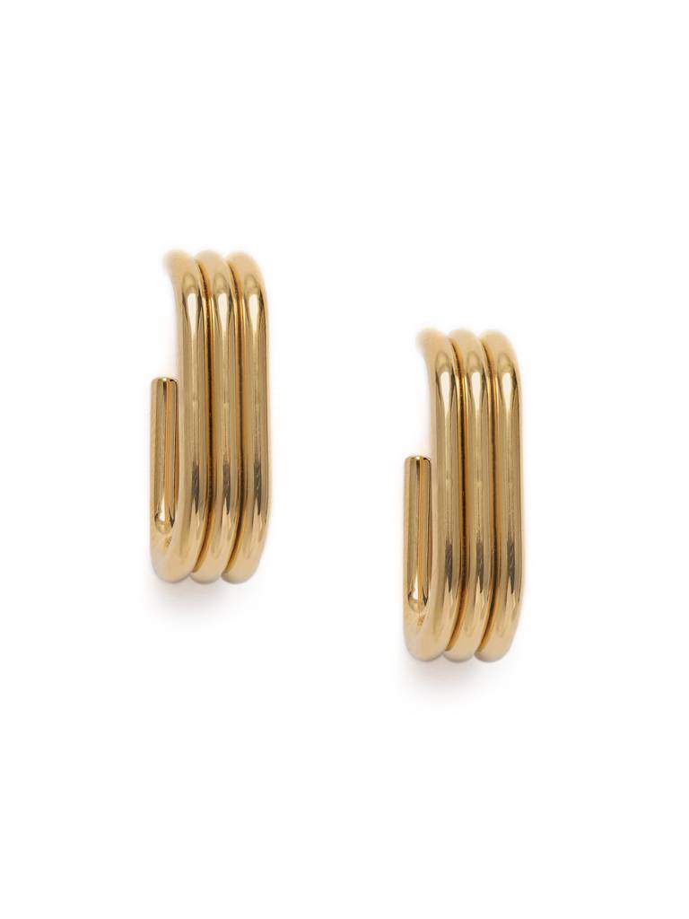 Golden U Shape Earrings : AVER10088