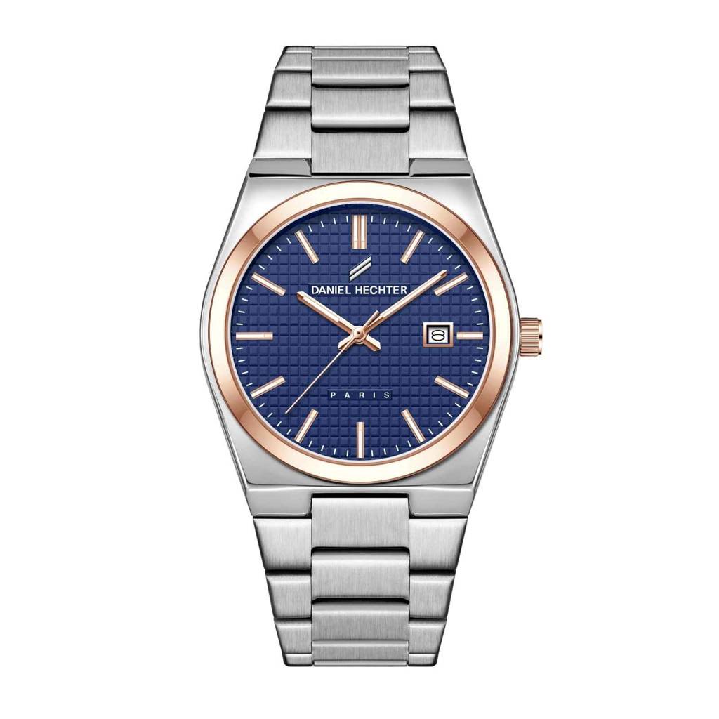 Daniel Hechter Paris Hoche Collection Formal Analog Watch For Men – Round Dial And Silver Stainless Steel Strap W : DHM1026-11
