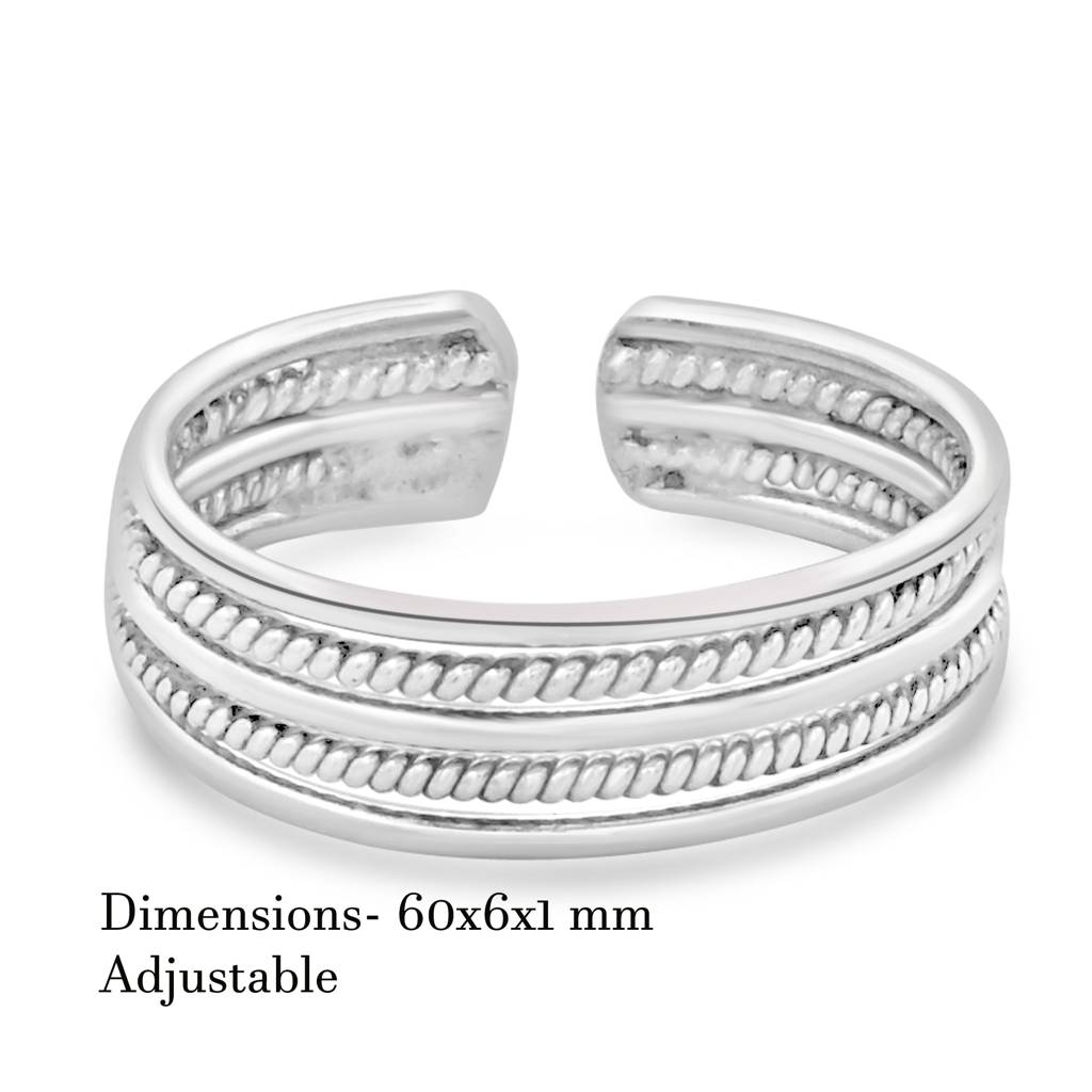 925 Pure Silver Traditional Toe Ring | Ethnic Silver Toe Ring Pair : TOER1004
