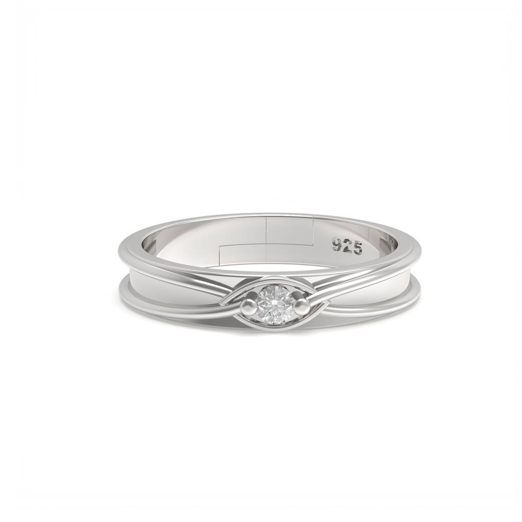 Silver Criss Cross Ring For Her : ZLCPLR-1007-WW