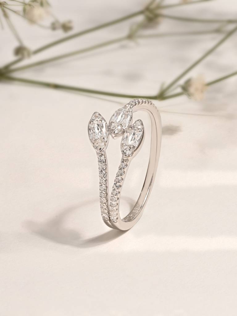 Marquise Leaf Trio Split Ring : MGLR2413