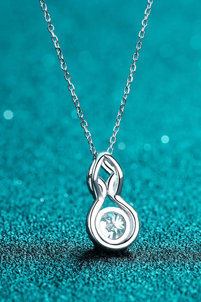 1 Ct Infinity Spark Silver Moissanite Pendant : HaloPendant_1ct