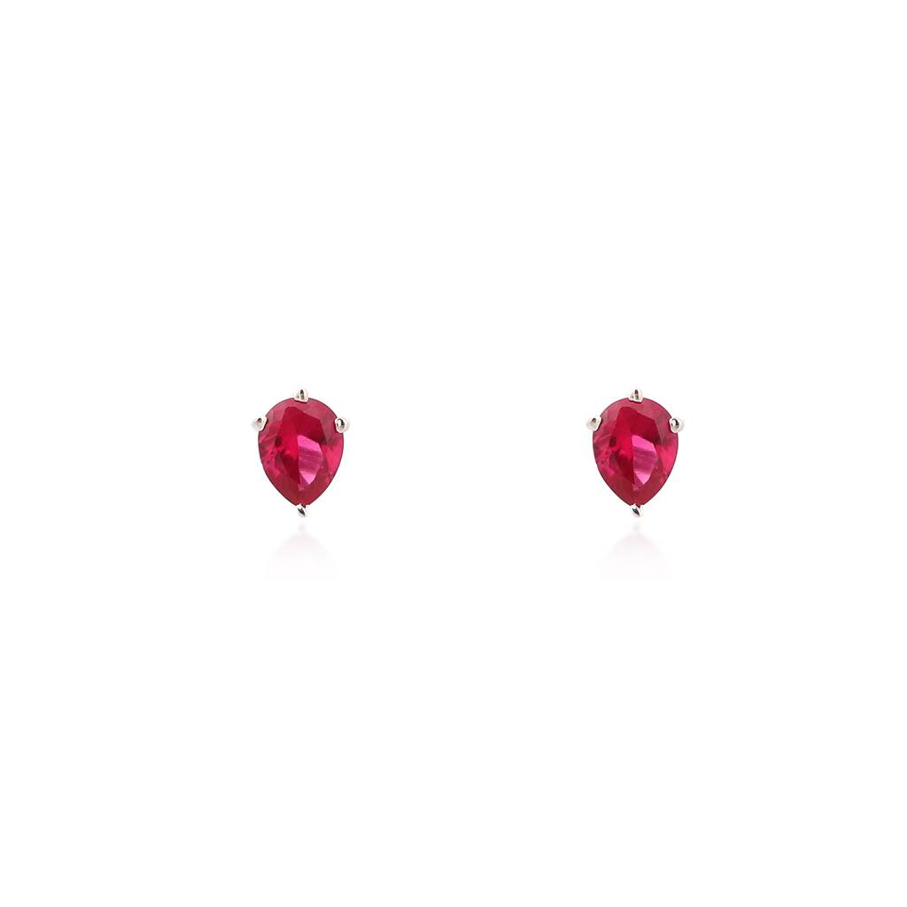 Iski Uski 925 Sterling Silver Ruhi Ruby Drop Earrings