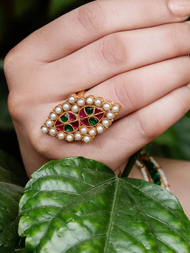 92.5 Silver Jadau Ring : U100SG0090004