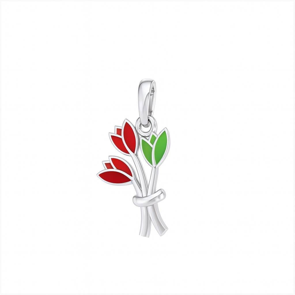 925 Pure Silver Flower Pendant : PEN1034