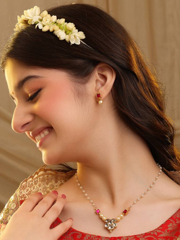 Ruby Raang Rani Pearl Haar Set : RRKDEC25-49