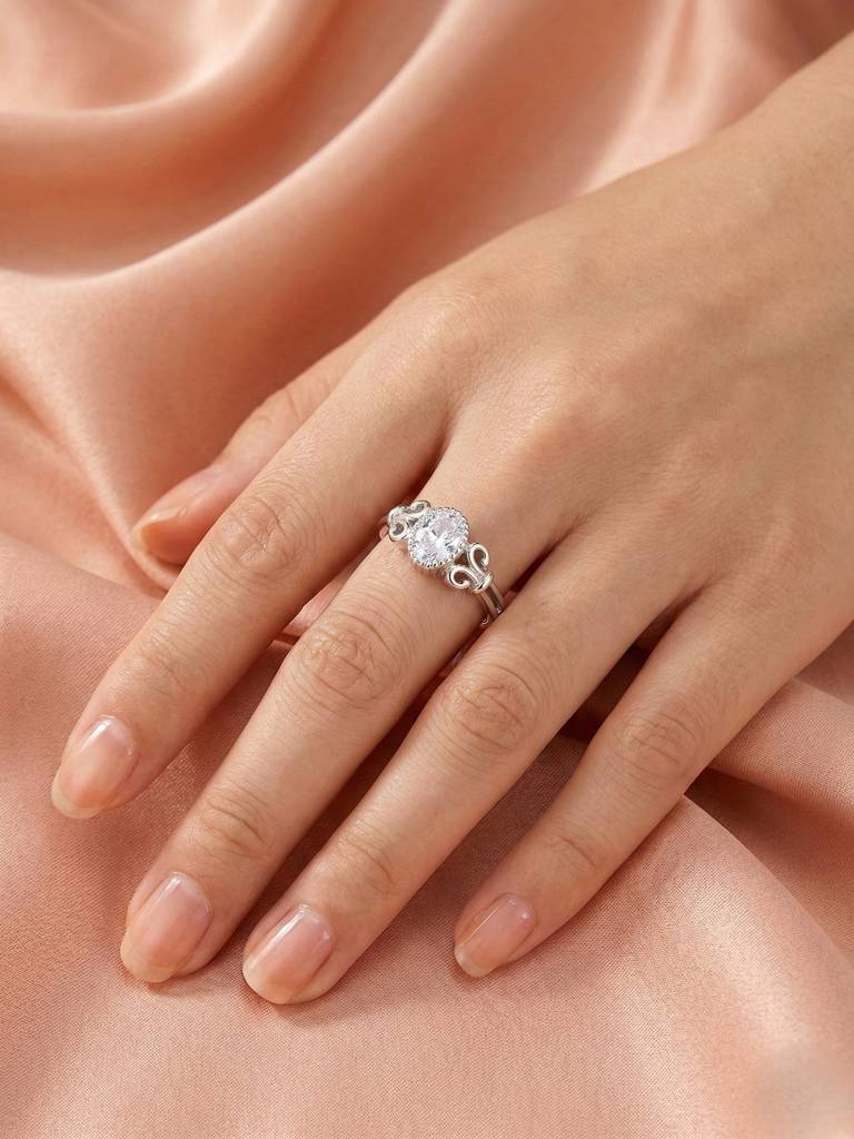 925 Pure Silver The "Aria Vintage" Oval Ring : LR1274