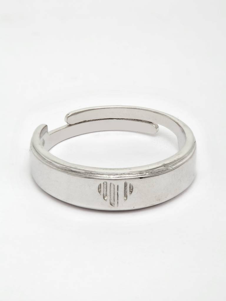 Pure 925 Sterling Silver Heart Adjustable Ring Gift For Men And Boys : CSCPLR4_M