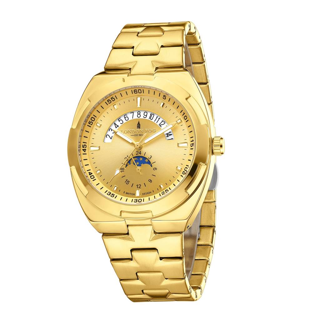 Camden Collection Analog Quartz Watch For Men With Round Dial, Retrograde Date Display, 24-Hour Day-Night Indica : LFM10021-55