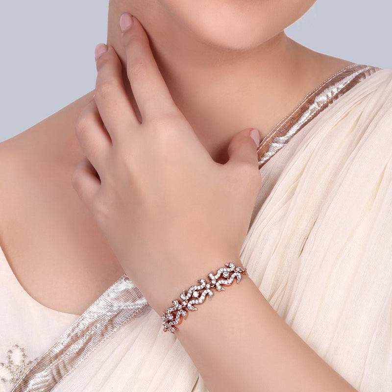 Glam Cz Peacock Bracelet Adjustable Bracelet | Festive & Party Wear : AD-175-RGWEBR