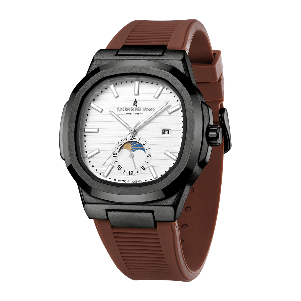 Greenwich Collection Analog Quartz Watch For Men With Textured Cushion-Shaped Dial, Date Display, 24-Hour Day-Ni : LFM10018-03