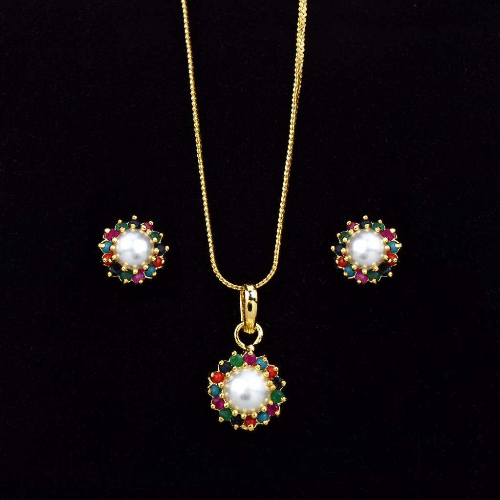 Gemstone Chakra Pendant Set : PJPENGPNAV125