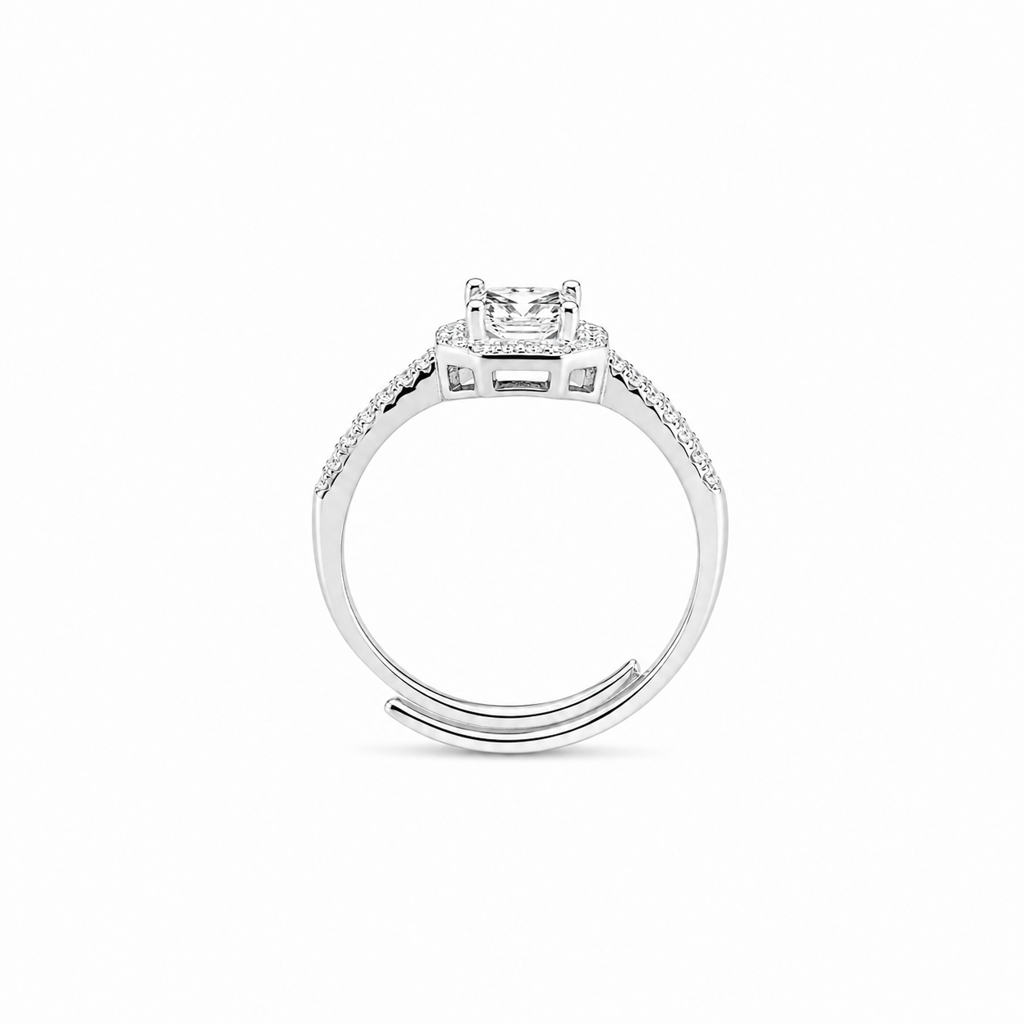 925 Silver Luxe Cushion Adjustable Ring : LR23330