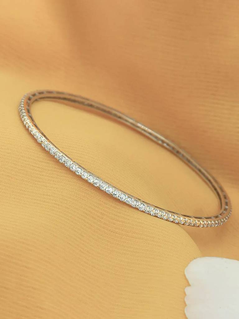 Silver Zircon Bangle : U080SG008LB0737