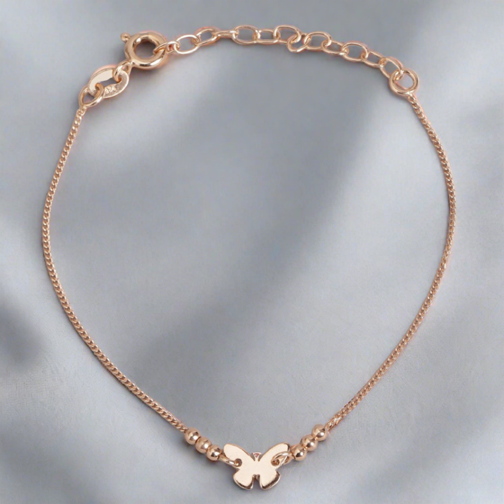 Fluttering Elegance Rose Gold-Plated 925 Sterling Silver Bracelet : BR-80233-RG