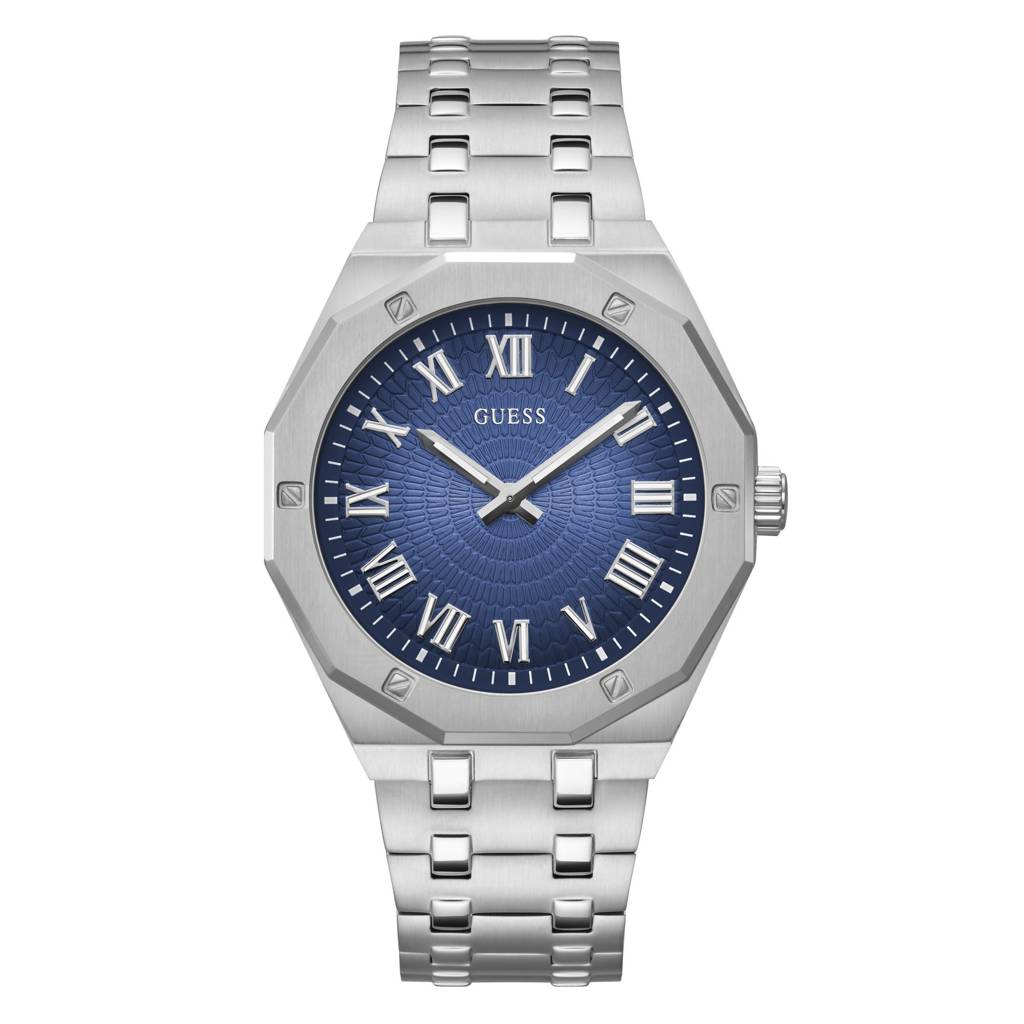 Guess Round 43Mm Blue Dial Analog Men Watch - Gw0575G4 : GW0575G4