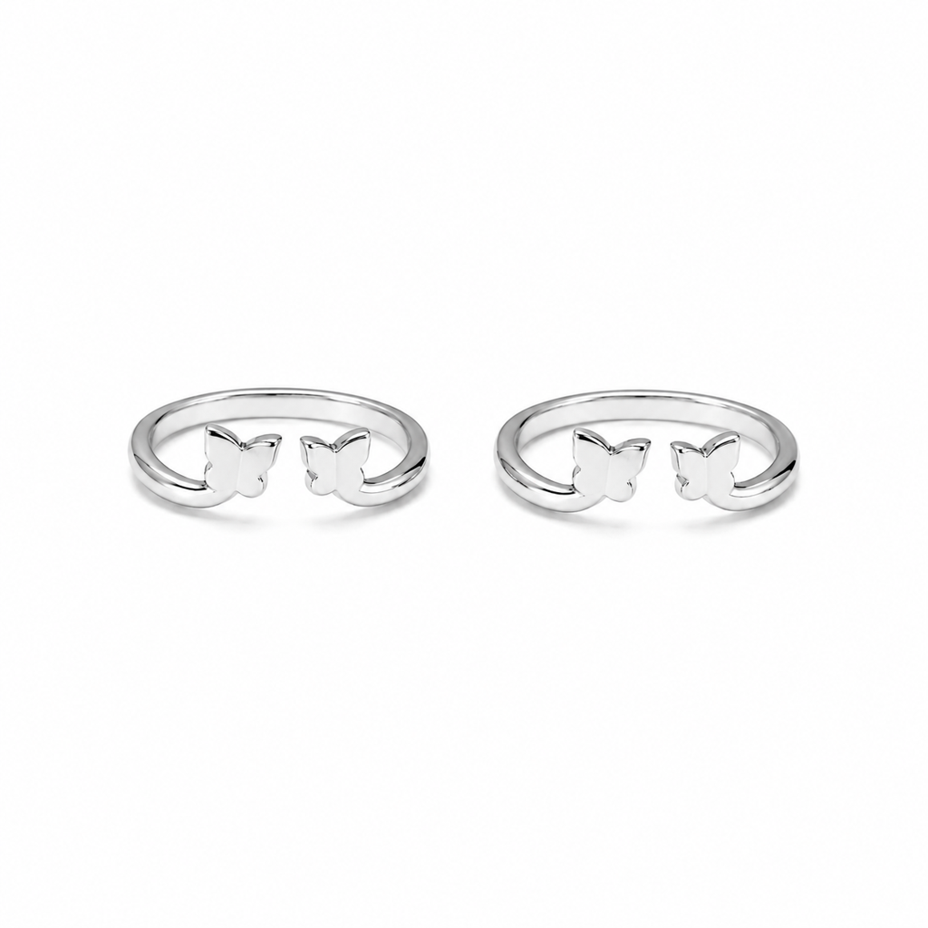 925 Silver Minimal Butterfly Toe Ring : TR00330