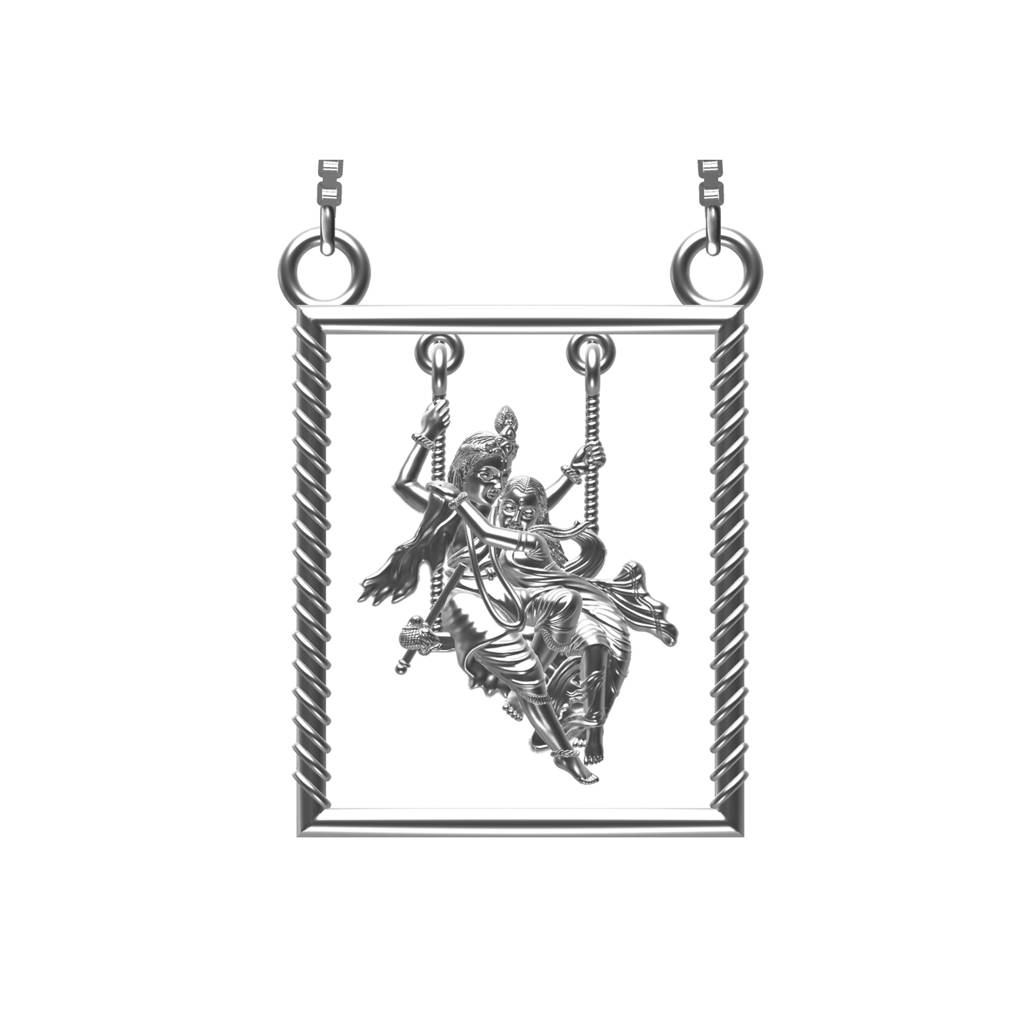 Silver Lord Radha Krishna Love Silver Pendant : ZLGDP-1019