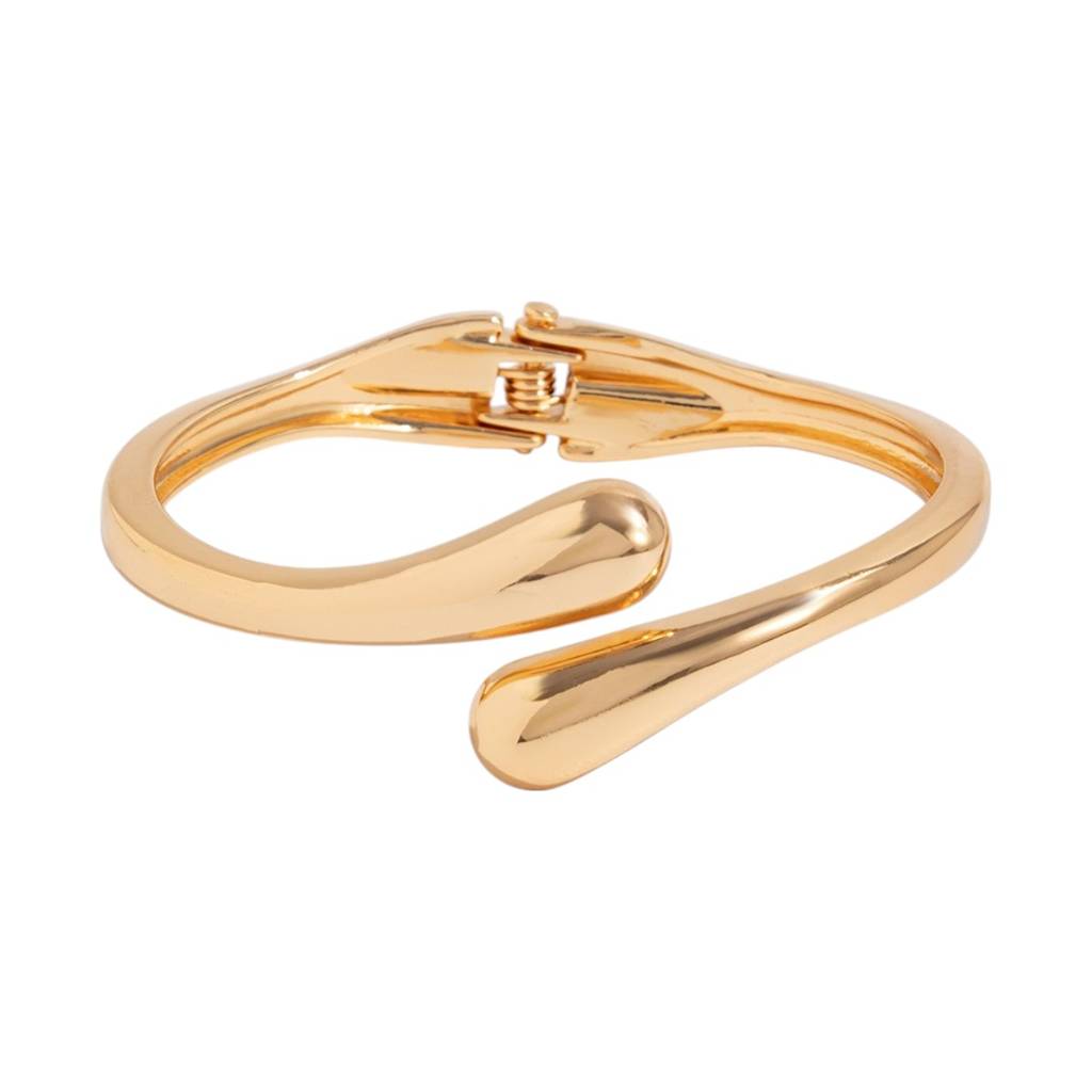 Gold/Silver Plated Glossy Open Cuff Bangle Bracelet : AMU0125B426G