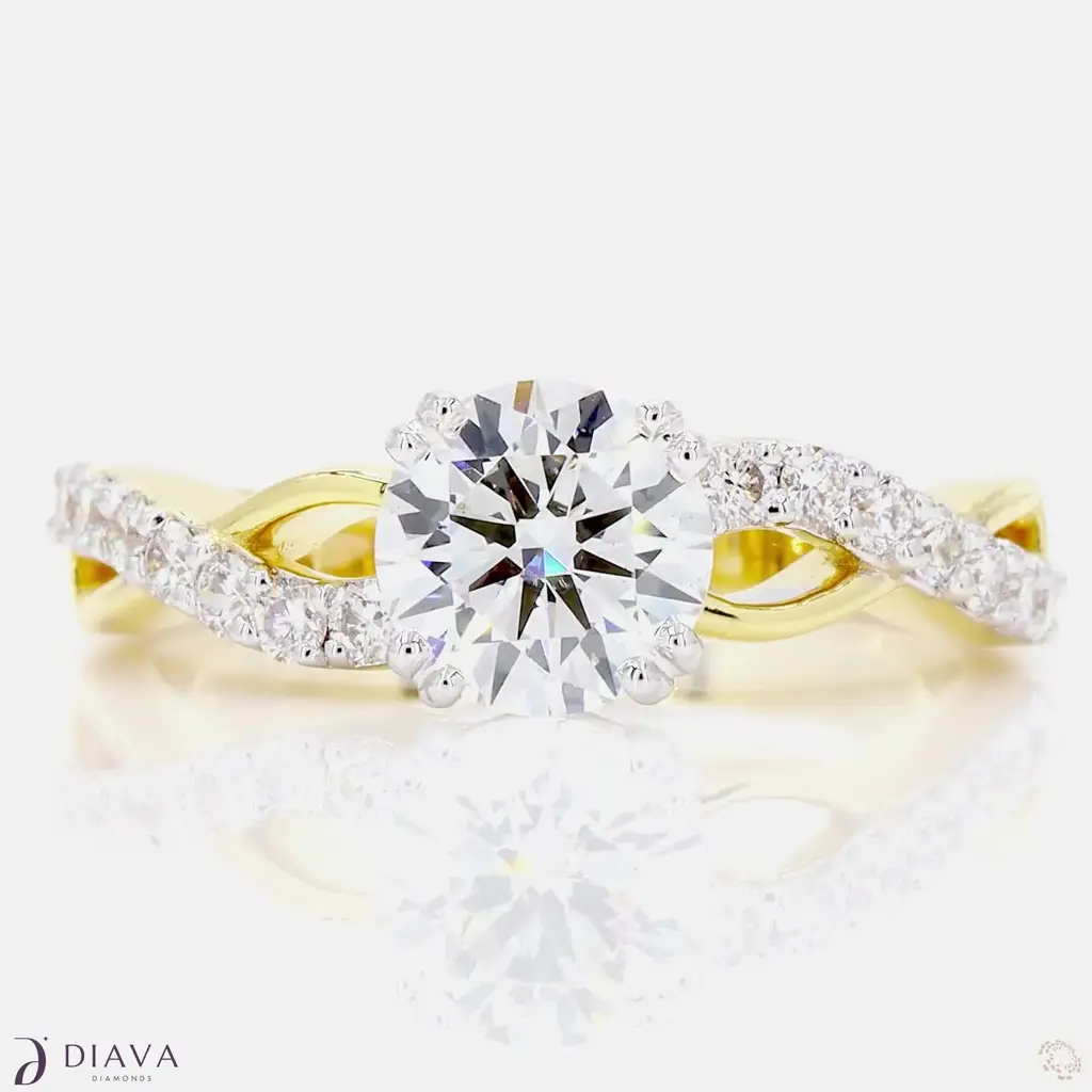 Dual Tone Round Solitaire Ring : DualToneRoundSolitaireRing