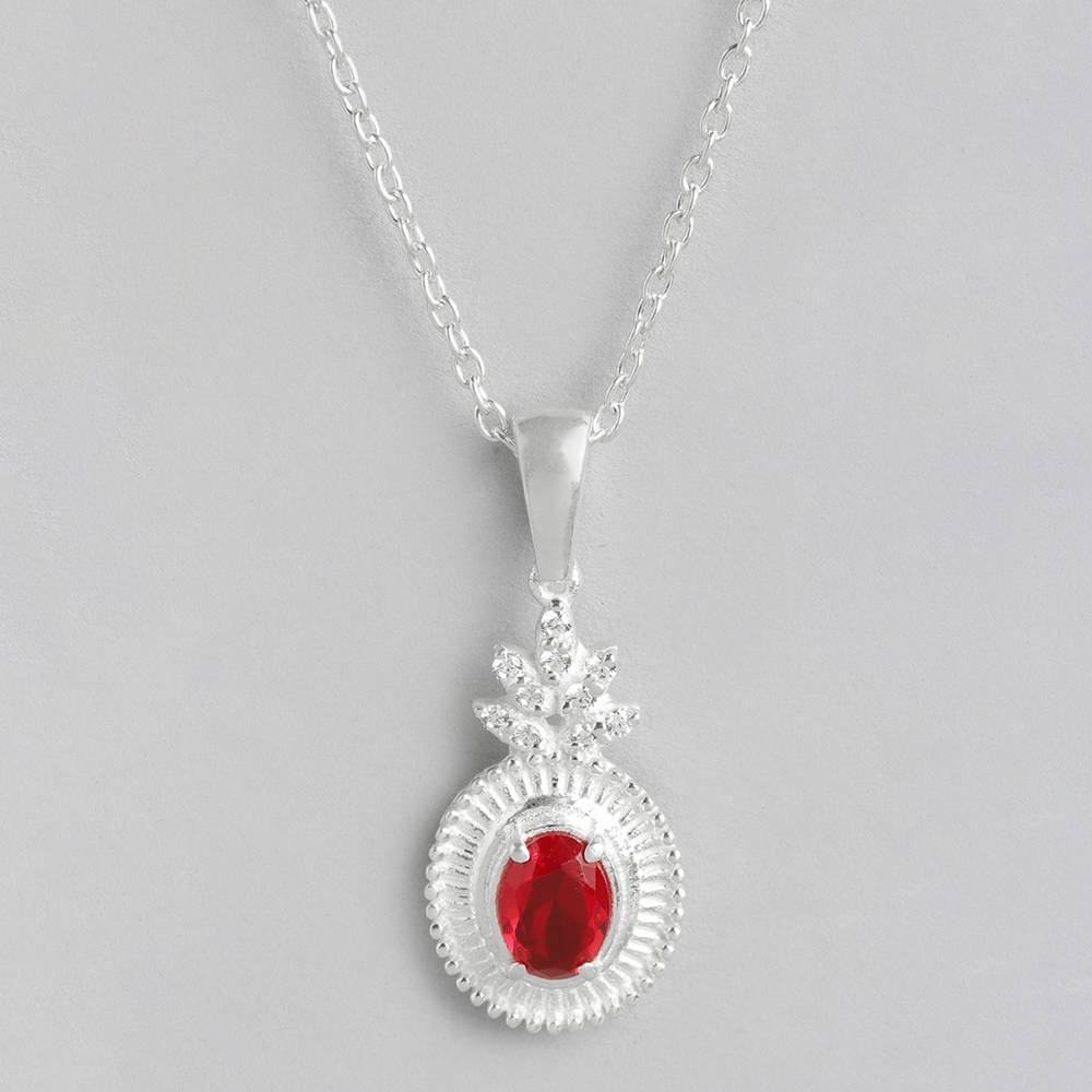 Silver Red Glorious Necklace : Z125SG003N012