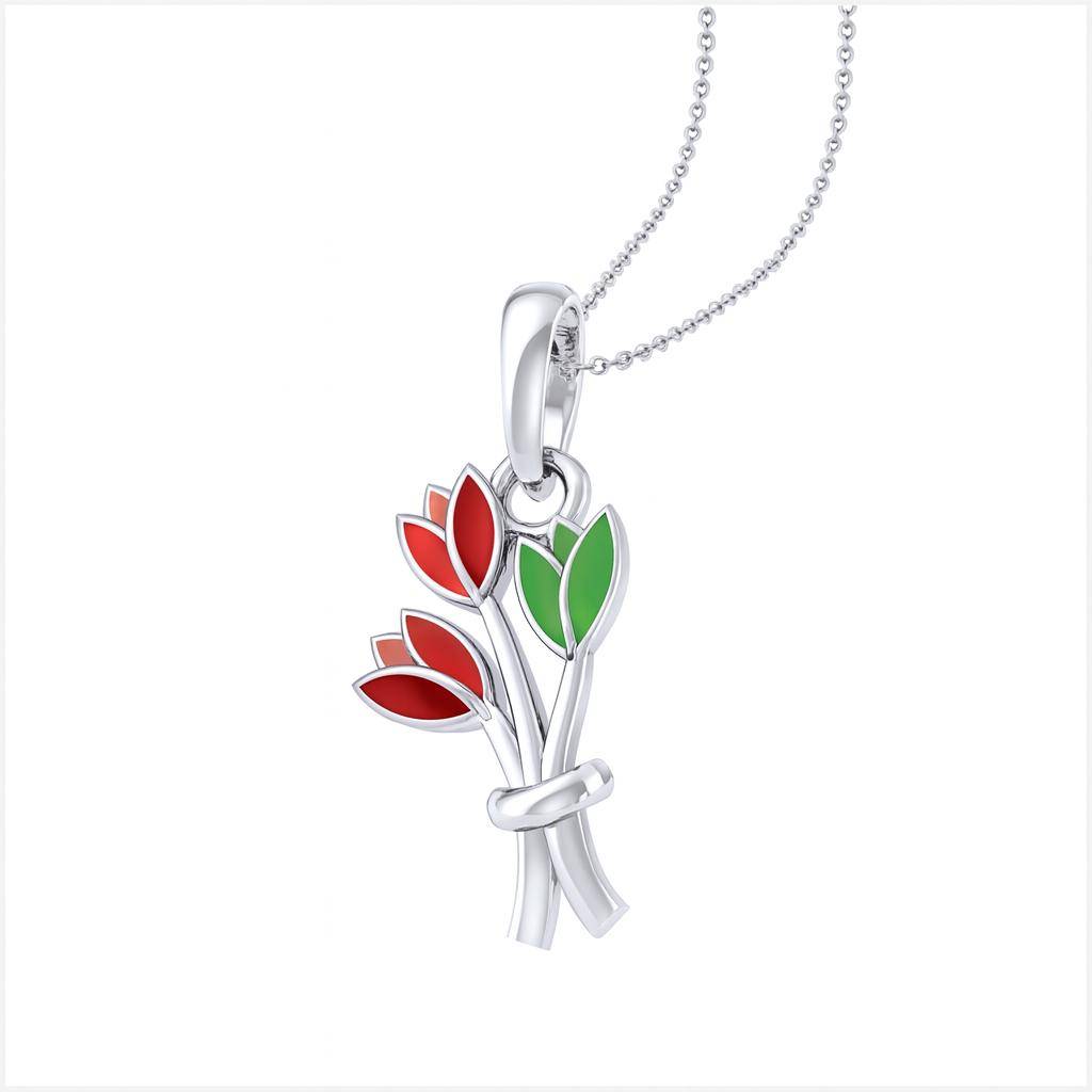 925 Pure Silver Flower Chain Pendant : CP1089