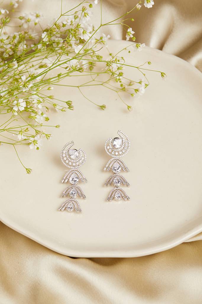 Moon Ruby Dangler Earrings : BJER0107